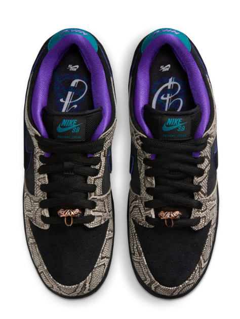 Nike SB Dunk Low x Dashawn Jordan 'Snake Skin / Black / Fierce Purple' Skate Shoe