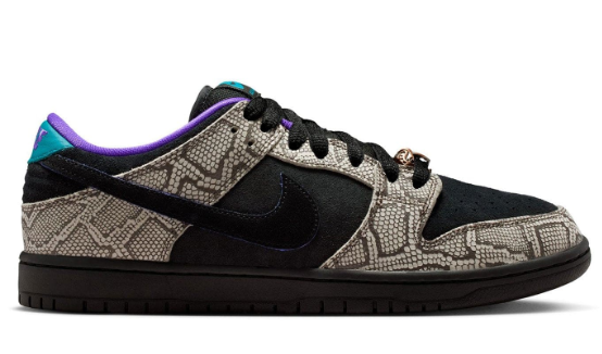 Nike SB Dunk Low x Dashawn Jordan 'Snake Skin / Black / Fierce Purple' Skate Shoe